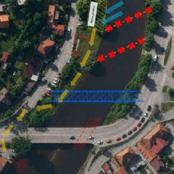 Most na Plešivci prochází rekonstrukcí. Doprava vede přes provizorium, plavba na Vltavě bude omezena